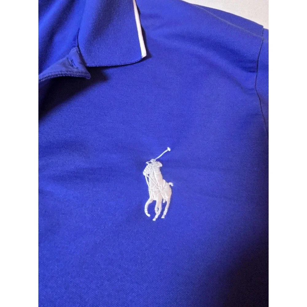 Vintage‎ Ralph Lauren Shirt Men 2XL Purple Polo Big Pony Golf Preppy Pima Cotton
